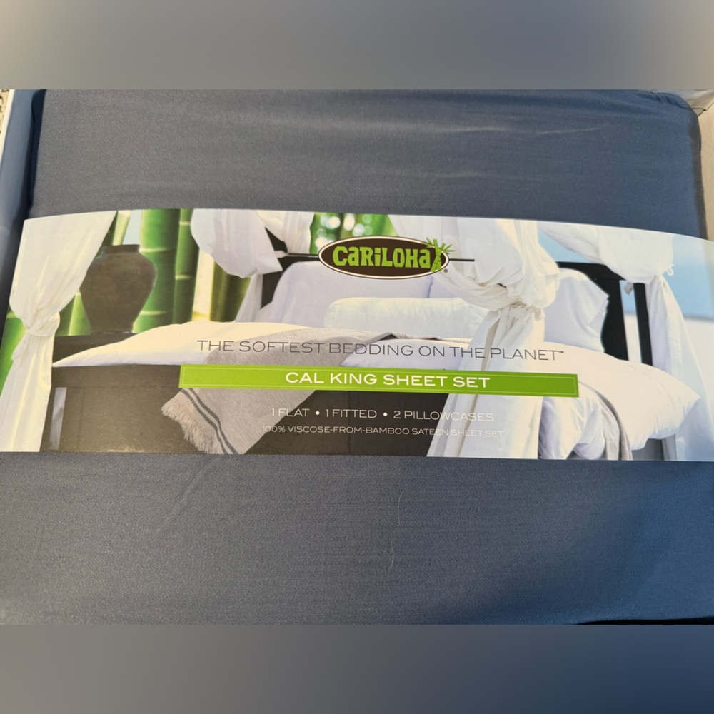 NEW Cariloha Cal King sheet set- blue lagoon- 100% viscosse from Bamboo